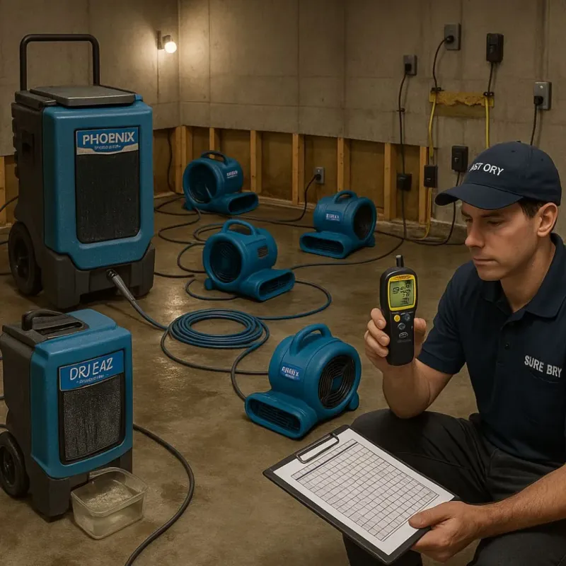 Structural Drying and Dehumidification process in Euless, TX